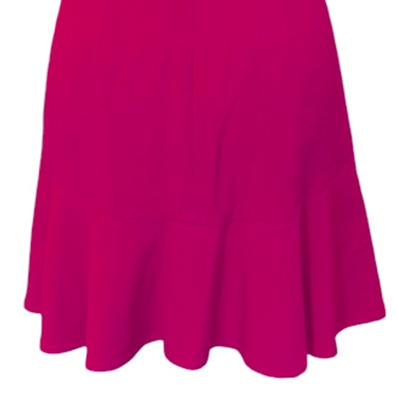 Misha Nonoo Fuchsia Pink Wool Crepe Flounce Ruffle A-Line Skirt - 2 - Picture 8 of 11